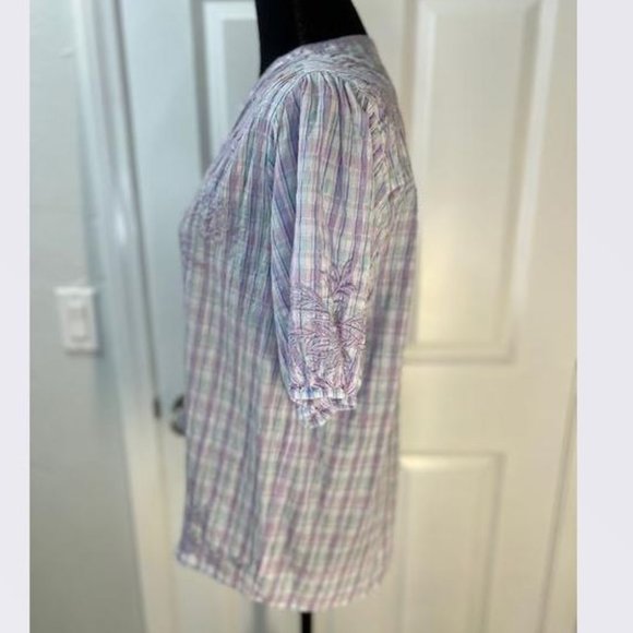 Malo Puff Sleeve Embroidered Butterfly Blouse from Johnny Was - Size Small - NWT - Picture 8 of 12